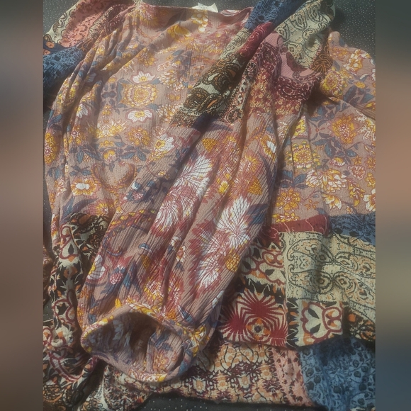 Umgee Multicolor Patchwork Blouse - Picture 3 of 4